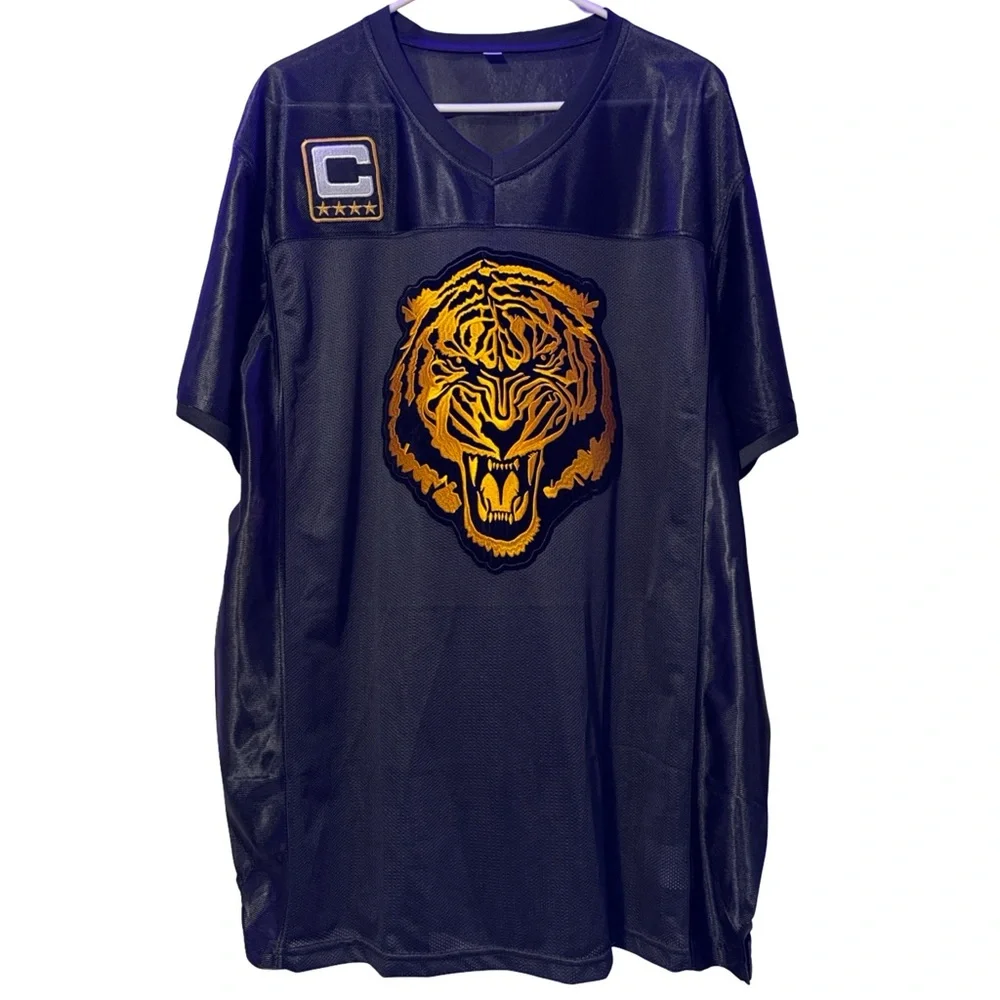Black Jersey With Tiger Graphic Men's Size XXL
